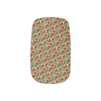 Colorful Daisy Flowers Nature Pattern Minx Nail Art