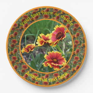 Colorful Daisy Flowers Nature Personalized Party Paper Plates