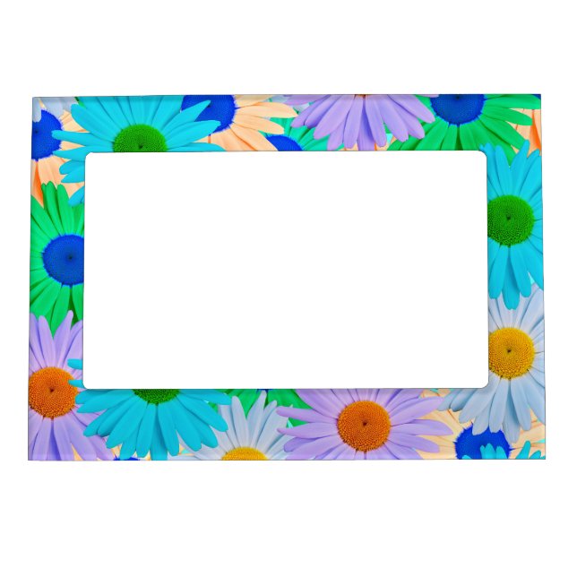 Colorful Daisy Flowers Pattern  Magnetic Frame (Front)