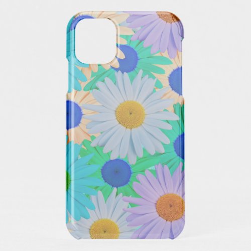 Colorful Daisy Flowers Pattern  iPhone 11 Case