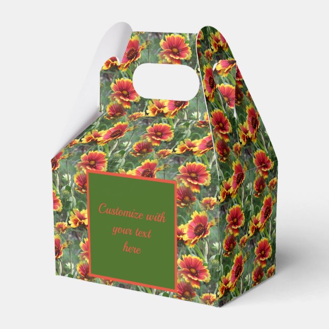 Colorful Daisy Flowers Personalized Favor Boxes (Front Side)