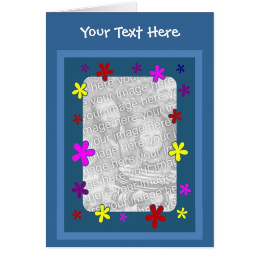 Colorful Daisy Flowers Photo Card (Front)