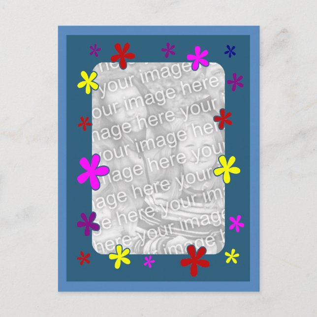 Colorful Daisy Flowers Photo Postcard (Front)