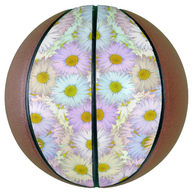 Colorful daisy pattern - pastel basketball (Vertical)