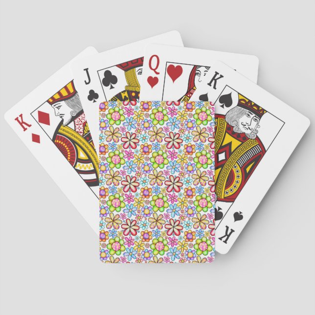 Colorful Daisy Pattern Poker Cards (Back)