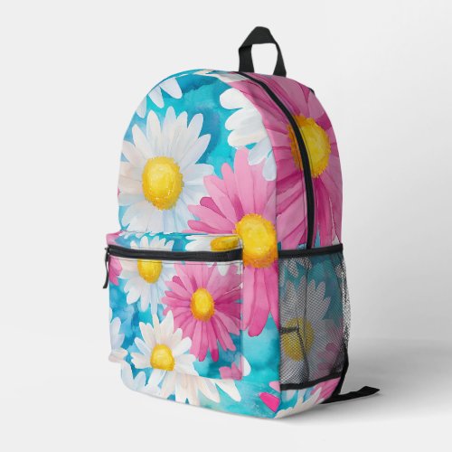 Colorful Daisy Pattern Printed Backpack