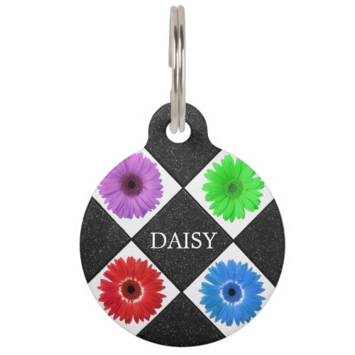 Colorful Daisy Pet ID Tag