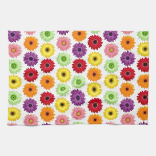 Colorful Daisy Print Kitchen Towel