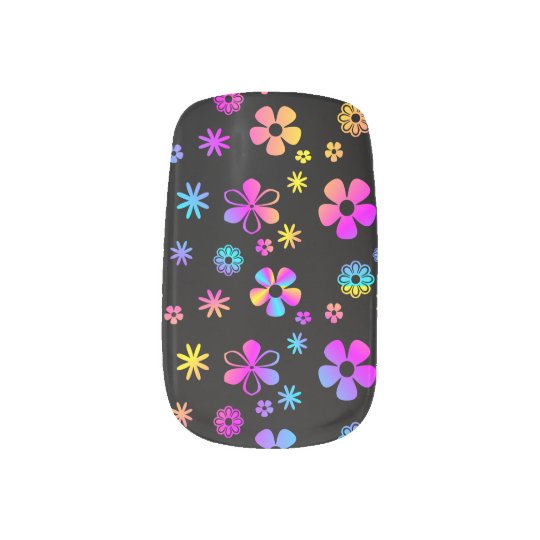 Colorful Daisy Retro Minx Nails Minx Nail Wraps Zazzle Com