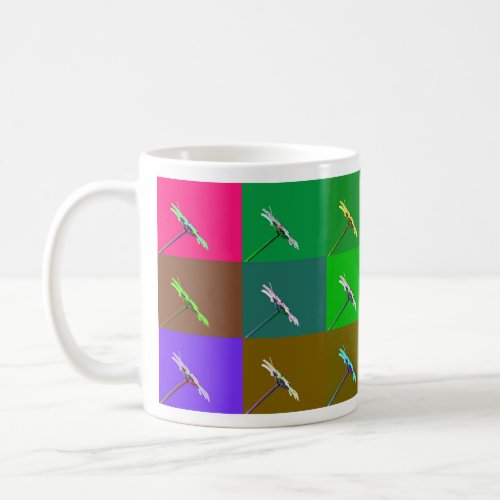 Colorful Daisy Squares Abstract Coffee Mug