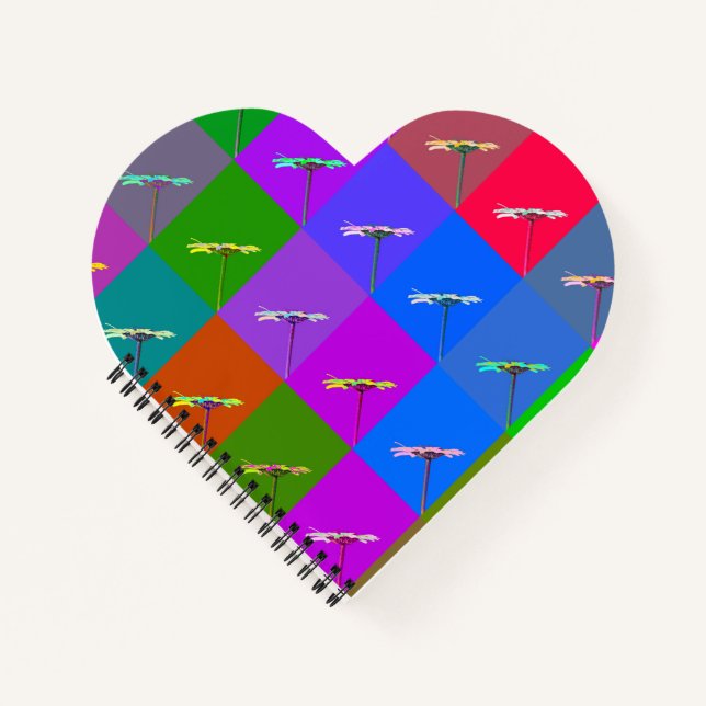 Colorful Daisy Squares, Abstract Notebook (Front)