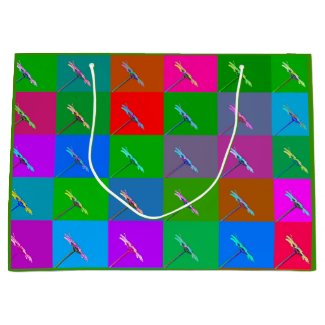 Colorful Daisy Squares, Abstract Small Print