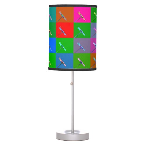 Colorful Daisy Squares Abstract Table Lamp