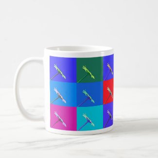 Colorful Daisy Squares, Bright Abstract Coffee Mug