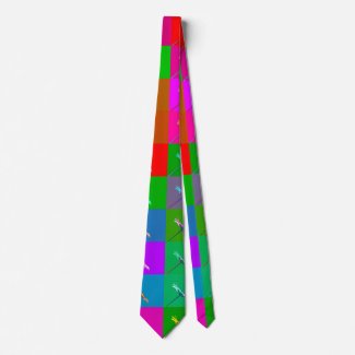 Colorful Daisy Squares Neck Tie
