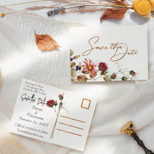 Colorful Daisy Wildflower Watercolor Floral Announcement Postcard