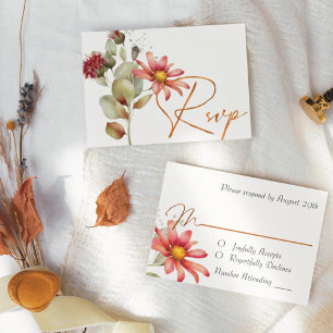 Colorful Daisy Wildflower Watercolor Floral  RSVP Card