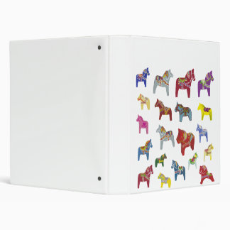 Colorful Dala Horses 3 Ring Binder
