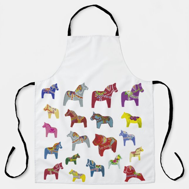 Colorful Dala Horses Apron (Front)