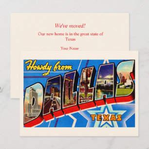 Colorful Dallas Texas Moving Announcement