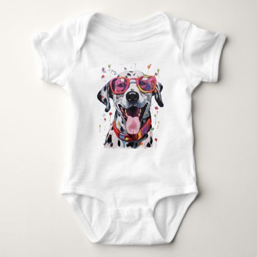 Colorful Dalmatian dog design Baby Bodysuit