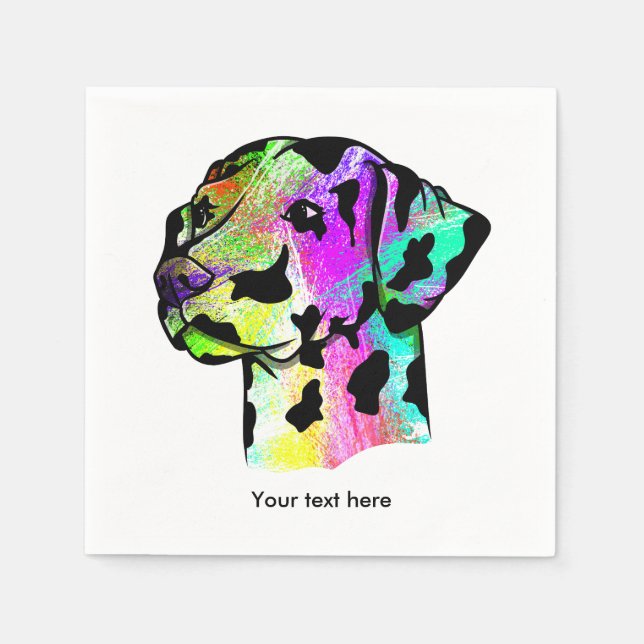Colorful Dalmatian Napkins (Front)