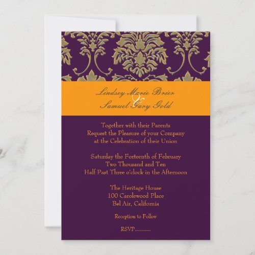 Colorful Damask/plum/orange/lavender Announcements