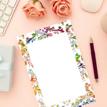 Colorful Damask Stationery by Cardgallery at Zazzle