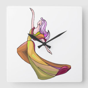 Colorful Dance Abstract Wall Clock