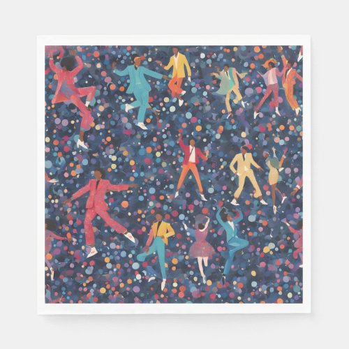 Colorful Dance Party – Retro Celebration Pattern Napkins