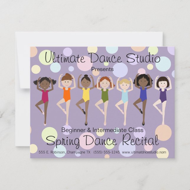 Colorful Dance Recital Invitation (Front)