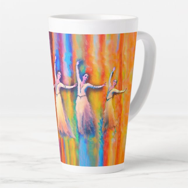 Colorful Dancers Latte Mug (Right Angle)
