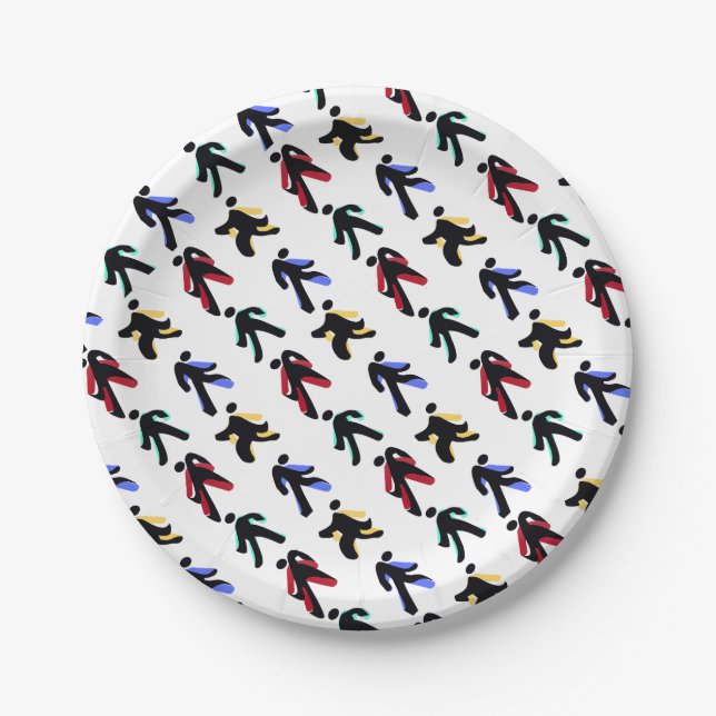 colorful dancers paper plates (Front)