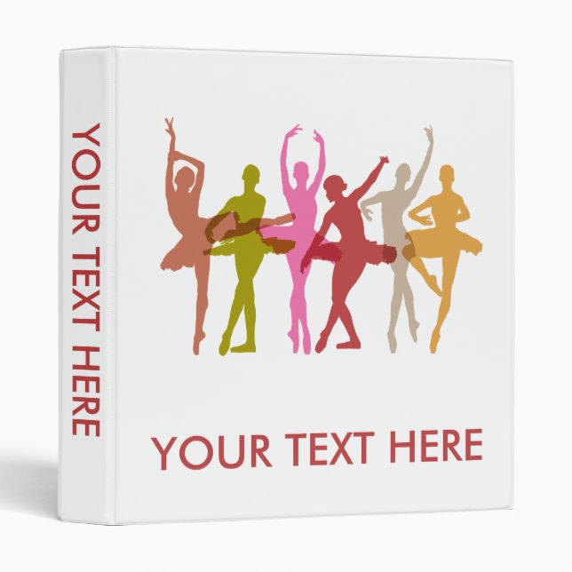 Colorful Dancing Ballerinas Binder (Front/Spine)