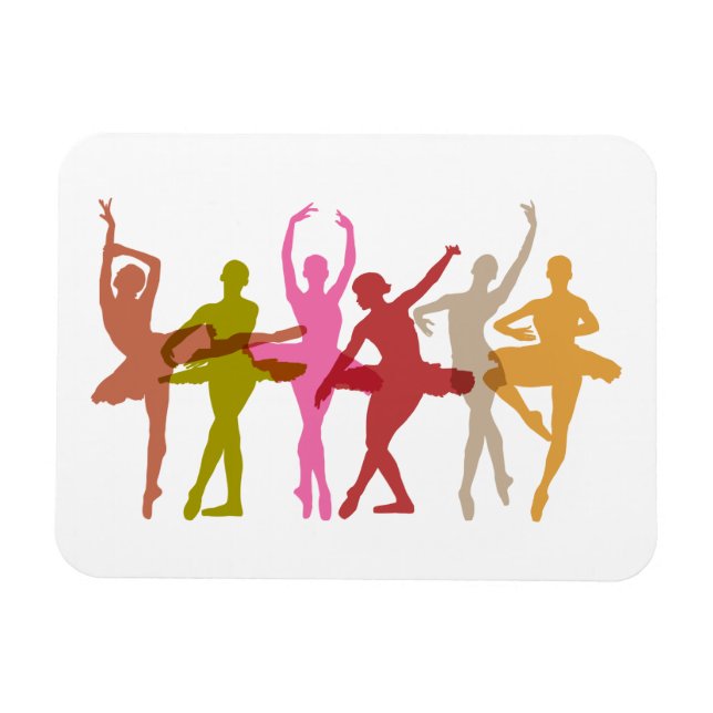 Colorful Dancing Ballerinas Magnet (Horizontal)