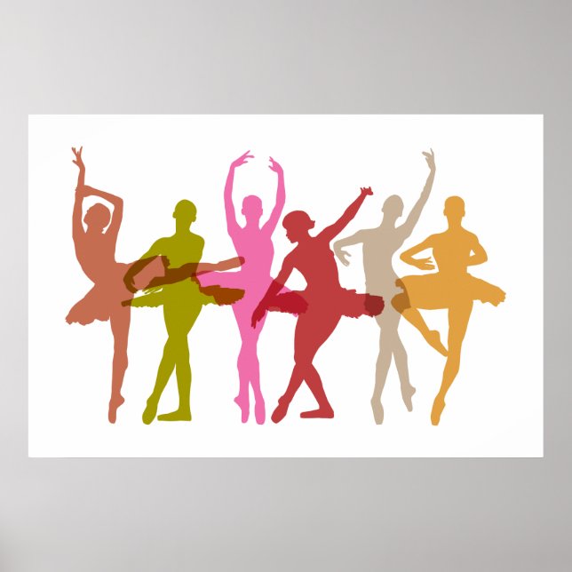 Colorful Dancing Ballerinas Poster (Front)
