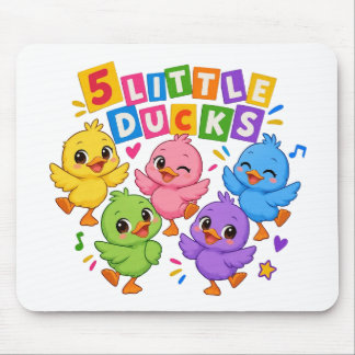 Colorful Dancing Five little ducks Mouse Pad