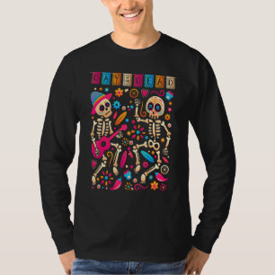 Colorful Dancing Mexican Skeletons  Cute Day Of Th T-Shirt
