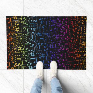 Colorful Dancing Music Notes Musician Music Lovers Doormat