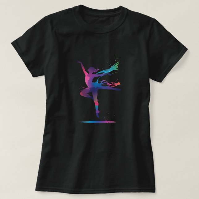 Colorful Dancing Silhouette – Vibrant Watercolor  T-Shirt (Design Front)