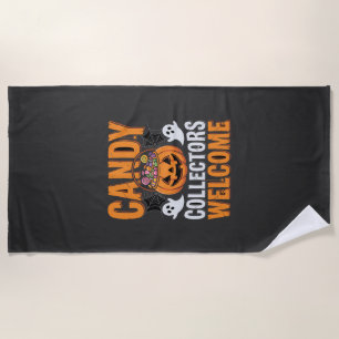 Colorful Dancing Skeletons Halloween Party Beach Towel