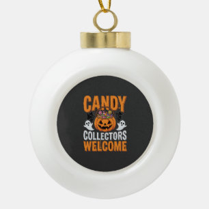 Colorful Dancing Skeletons Halloween Party Ceramic Ball Christmas Ornament