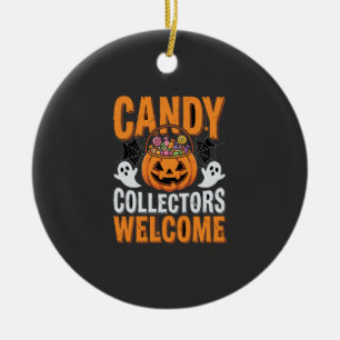 Colorful Dancing Skeletons Halloween Party Ceramic Ornament