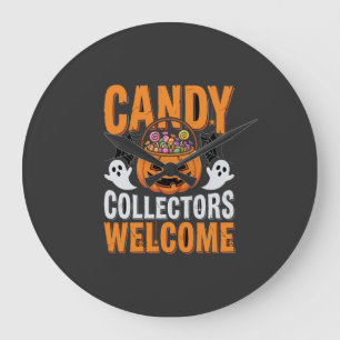 Colorful Dancing Skeletons Halloween Party Large Clock