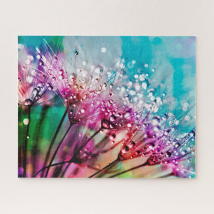 Colorful Dandelion Unique Floral Photo Jigsaw Puzzle
