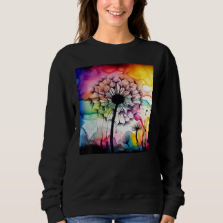 Colorful dandelion watercolor optics blowball sweatshirt