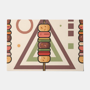 Colorful Dango Skewers Geometric Pattern Doormat