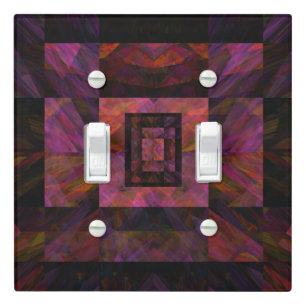 Colorful Dark Galaxy Of Blocks Artwork Light Switch Cover