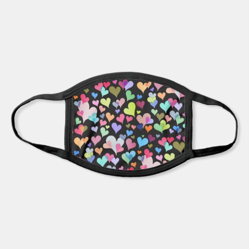 Colorful Dark Heart Pattern _ Cute Cheerful Girly Face Mask