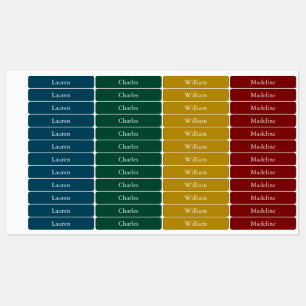Colorful Dark Vintage Christmas Tree Color Name Labels